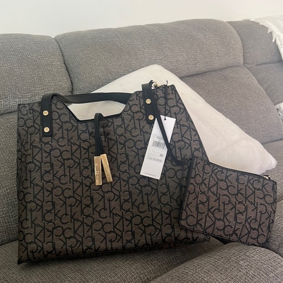 Calvin Klein Handbags - Calvin Klein brown and black Hudson purse/mini wallet BRAND NEW